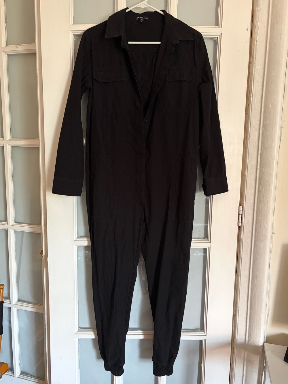 James Perse Black Long-Sleeve Jumpsuit